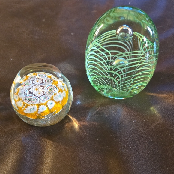 Unbranded Other - Green And Clear and Yellow Mellifori Style Glass Art